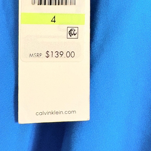 Calvin Klein Asymmetrical Dress in Bright Blue - Picture 2 of 5